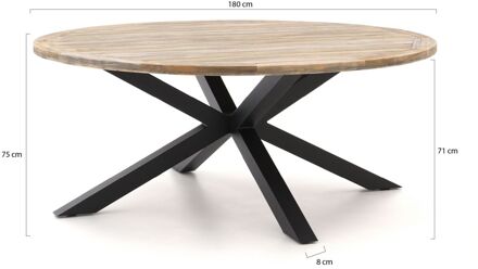 ROUGH-Y dining tuintafel ø 180cm (h:75cm) - Laagste prijsgarantie! Bruin