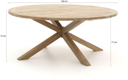 ROUGH-Y dining tuintafel ø 180cm (h:75cm) - Laagste prijsgarantie! Bruin
