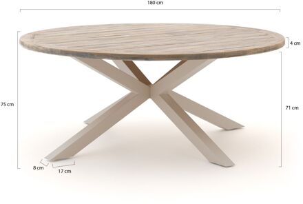 ROUGH-Y dining tuintafel ø 180cm (h:75cm) - Laagste prijsgarantie! Bruin