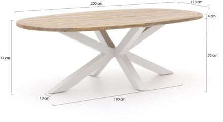 ROUGH-Y Ellips dining tuintafel 200x110cm - Laagste prijsgarantie! Wit