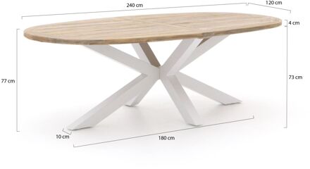 ROUGH-Y Ellips dining tuintafel 240x120cm - Laagste prijsgarantie! Bruin