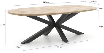 ROUGH-Y Ellips dining tuintafel 240x120cm - Laagste prijsgarantie! Grijs
