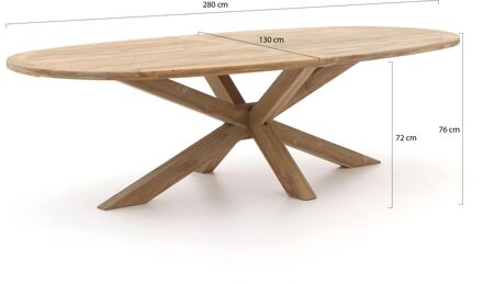 ROUGH-Y Ellips dining tuintafel 280x130cm - Laagste prijsgarantie! Bruin