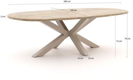 ROUGH-Y Ellips dining tuintafel 280x130cm - Laagste prijsgarantie! Taupe