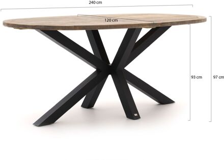 ROUGH-Y Ellips high dining tuintafel 240x120cm - Laagste prijsgarantie! Bruin