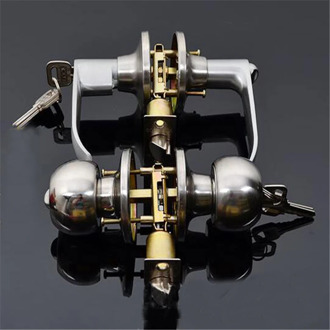 Round Ball Privacy Door Knob Set Bathroom Handle Lock With Key For Home Door Hardware Supplies