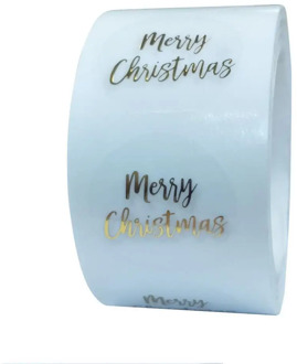 Round Clear Merry Christmas Stickers 500pcs 1'' Thank You Card Box Package Sealing Label Stickers Wedding Decoration Stationery