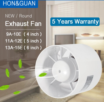 Round Duct Fan Booster Ventilator 220V Ventilation Air Extractor for Window Bathroom Toilet Kitchen Exhaust Fan 4'' 5'' 6''Vent
