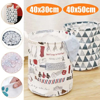 Round Foldable Dirty Laundry Basket Large Capacity Laundry Hamper Storage Bag Clothes Toy Home Storage Organizer Bucket L M Size