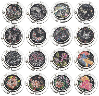 Round Folding DragonflyPattern 1 PC Women Handbag Holder Hanging Wall Hook Handbag Hanger Bag Purse Hook