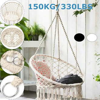 Round Hammock Chair Outdoor Indoor Dormitory Bedroom Yard For Child Adult Swinging Hanging Single Safety Chair Hammock
