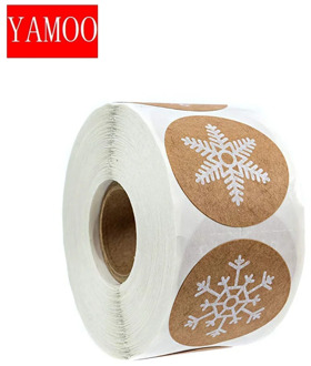 Round Kraft Christmas Stickers 6 Designs Labels Kraft Sticker Snowflakes Thanksgiving Sticker Envelope Printing Label Statio