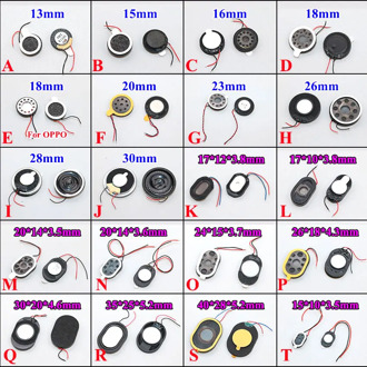 Round Loudspeaker 13mm 15mm 17 18 20 23 26mm 28 30 35 40 mm Buzzer Ringer Sound Speaker Replacement For Cell Phone With Two Line