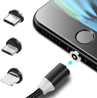 Round Metal Magnetic Cable plug Adapter Accessories Type C/Micro USB/8 pin Fast Charging Android Type-C Cord Phone Dust plugs