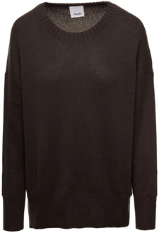 Round-neck Knitwear Allude , Brown , Dames - XS