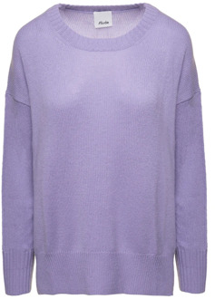 Round-neck Knitwear Allude , Purple , Dames - S,Xs