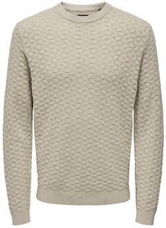 Round-neck Knitwear Only & Sons , Beige , Heren - 2Xl,Xl,L