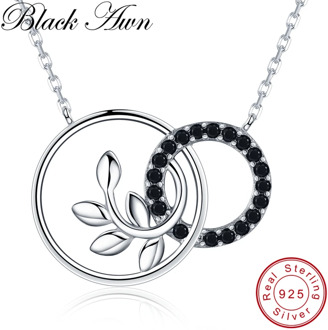 Round Plant Romantic New Arrive 925 Sterling Silver Fine Jewelry Flower Engagement necklaces & pendants for Women KK005