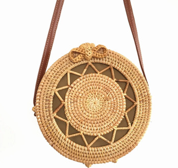 Round Rattan Bags for Women 2019 Hollow Out Summer Beach Shoulder Bags Ladies Straw Crossbody Bag Bamboo Women's Bags