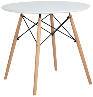 Round Scandinavian Style Casual Table Black 80*80*75 CM Wood Dining Table Simple Coffee Tables HWC