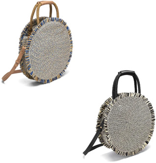 Round Straw Bag Bohemian Women's Shoulder Bag Fashion Hand-Woven