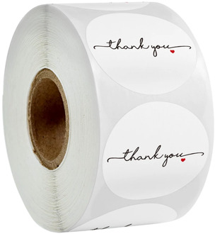 Round Thank You Sticker Seal Labels 500 Pcs/roll White Stationery Stickers For Mailing Supplies Packaging Decoration Stickers