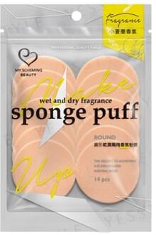 Round Wet & Dry Fragrance Sponge Puff 14 pcs
