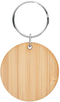 Roundboo ronde bamboe sleutelhanger - maat One size Bruin/groen