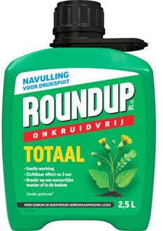 Roundup ROUNDUP® AC Totaal Onkruidvrij - Drukspuit Navulverpakking - 2,5L