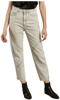 Rousselin high waist tapered jeans met gekleurde wassing Lichtgrijs - 38