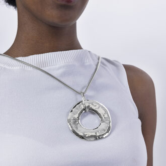 Routa gerhodineerde halsketting Zilver