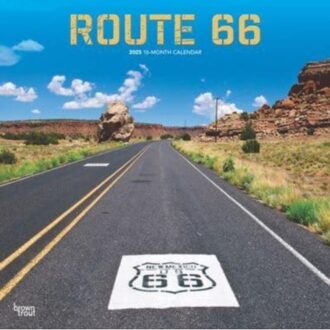 Route 66 2025 12 X 24 Inch Monthly Square Wall Calendar Plastic-Free - Browntrout