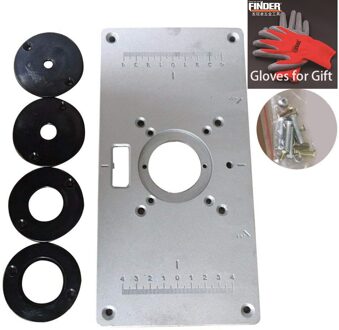 Router Tafel Insert Plaat Aluminium Router Tafel Insert Plaat Met 4 Ringen En Schroeven Voor Houtbewerking Bankjes Hout Trimmer Plaat