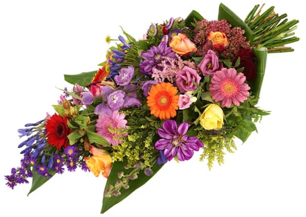 Rouwboeket bont kleurrijk
