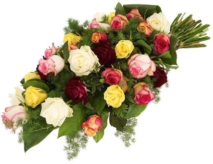 Rouwboeket Mixed rozen