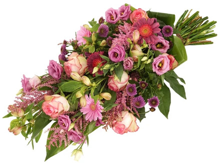 Rouwboeket roze tinten