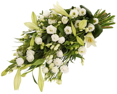 Rouwboeket witte tinten