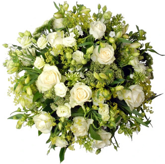 Rouwstuk rond wit - groen