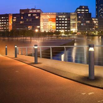 Row LED tuinpadverlichting van cement cement, wit opaalmat