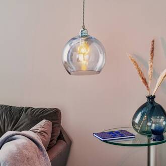 Rowan hanglamp, blauw-zilver Ø 22cm rookblauw, zilver