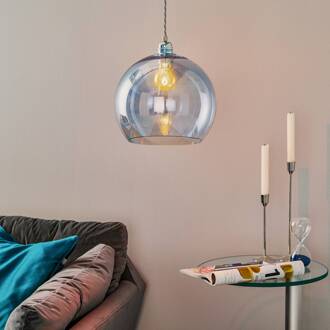 Rowan hanglamp, blauw-zilver Ø 28cm rookblauw, zilver