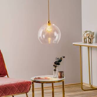 Rowan hanglamp helder glas, goud Ø 28cm helder, goud