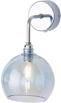 Rowan wandlamp zilver kap topaasblauw zilver, topaasblauw