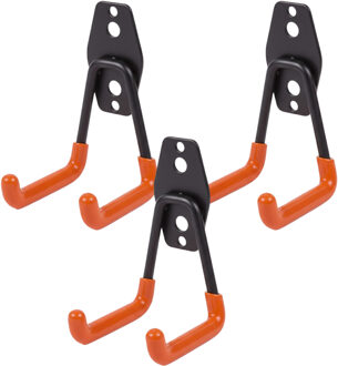 Rox Benson ophanghaak dubbel - 3x - gereedschapshaak - metaal - schuur / werkplaats