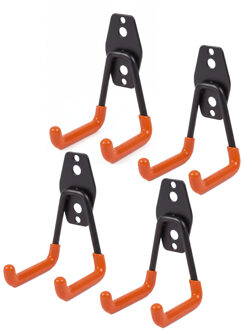 Rox Benson ophanghaak dubbel - 4x - gereedschapshaak - metaal - schuur / werkplaats