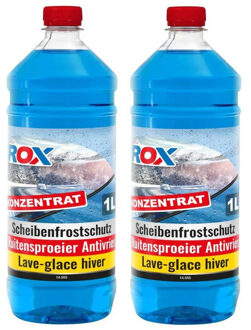 Rox Ruitensproeier vloeistof - 2x - concentraat - antivries - 1 liter - tot max -30 graden Celsius
