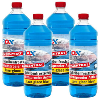 Rox Ruitensproeier vloeistof - 4x - concentraat - antivries - 1 liter - tot max -30 graden Celsius