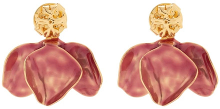 ‘Roxanne’ oorbellen met logo Tory Burch , Pink , Dames - ONE Size