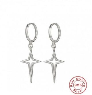 Roxi Minimalistische Ronde Cirkel Oorbellen Geometrische Hollow Cross Hanger Dangle Earring Voor Vrouwen 925 Sterling Zilveren Oorbellen