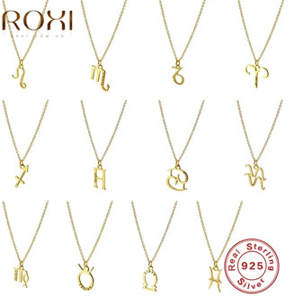 ROXI Vintage 12 Constellations Geometry Pendant Necklaces for Women Men Birthday Jewelry 925 Sterling Silver Clavicle Necklace